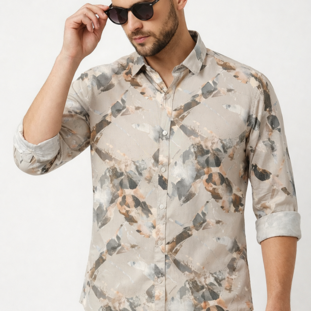 White Eagle Embellished Handwork Designer Shirt