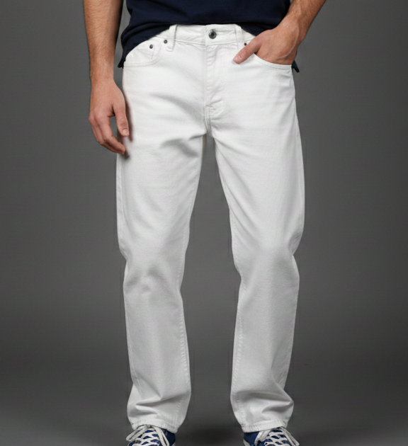 Baggy Fit White Jeans