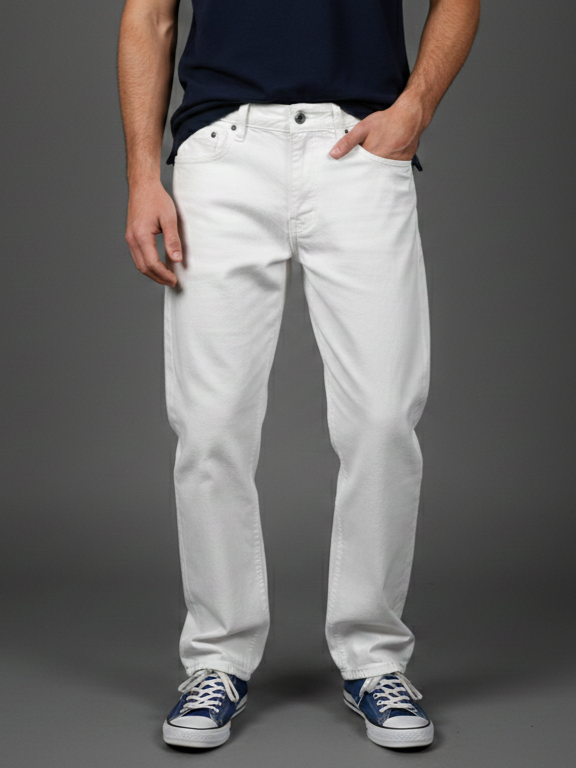 Baggy Fit White Jeans
