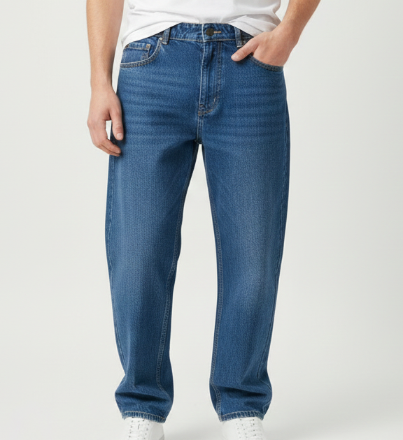 Baggy Fit Washed Jeans