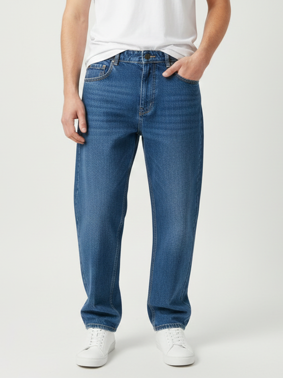 Baggy Fit Classic Navy Blue Jeans