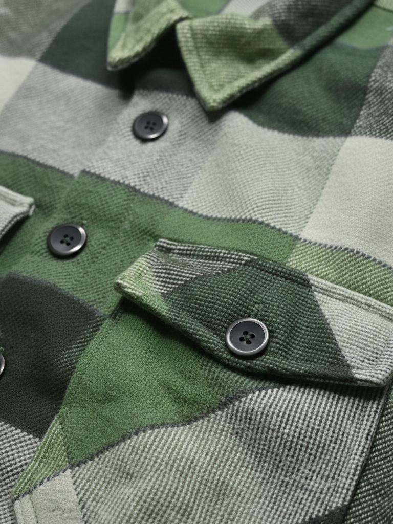 Double Pocket Oversized Cotton Checked Shacked - Image 2