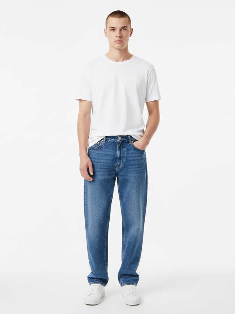 Baggy Fit Washed Jeans - Image 2