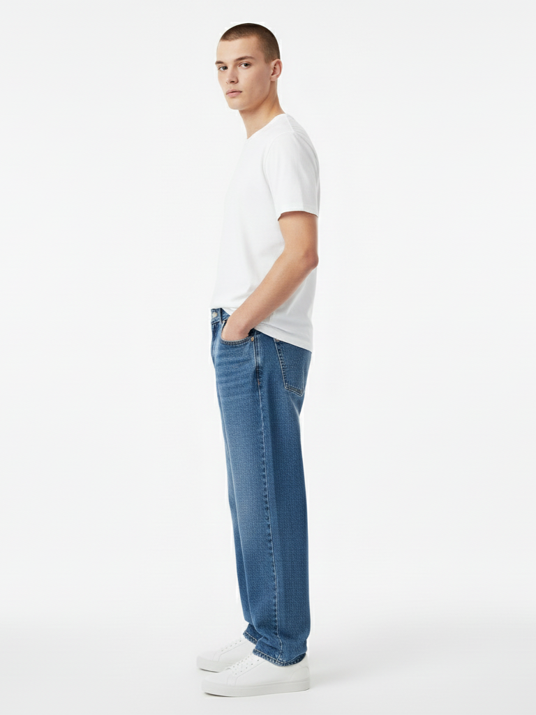 Baggy Fit Washed Jeans - Image 3
