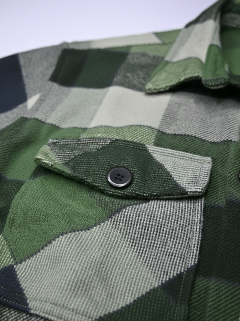 Double Pocket Oversized Cotton Checked Shacked - Image 4